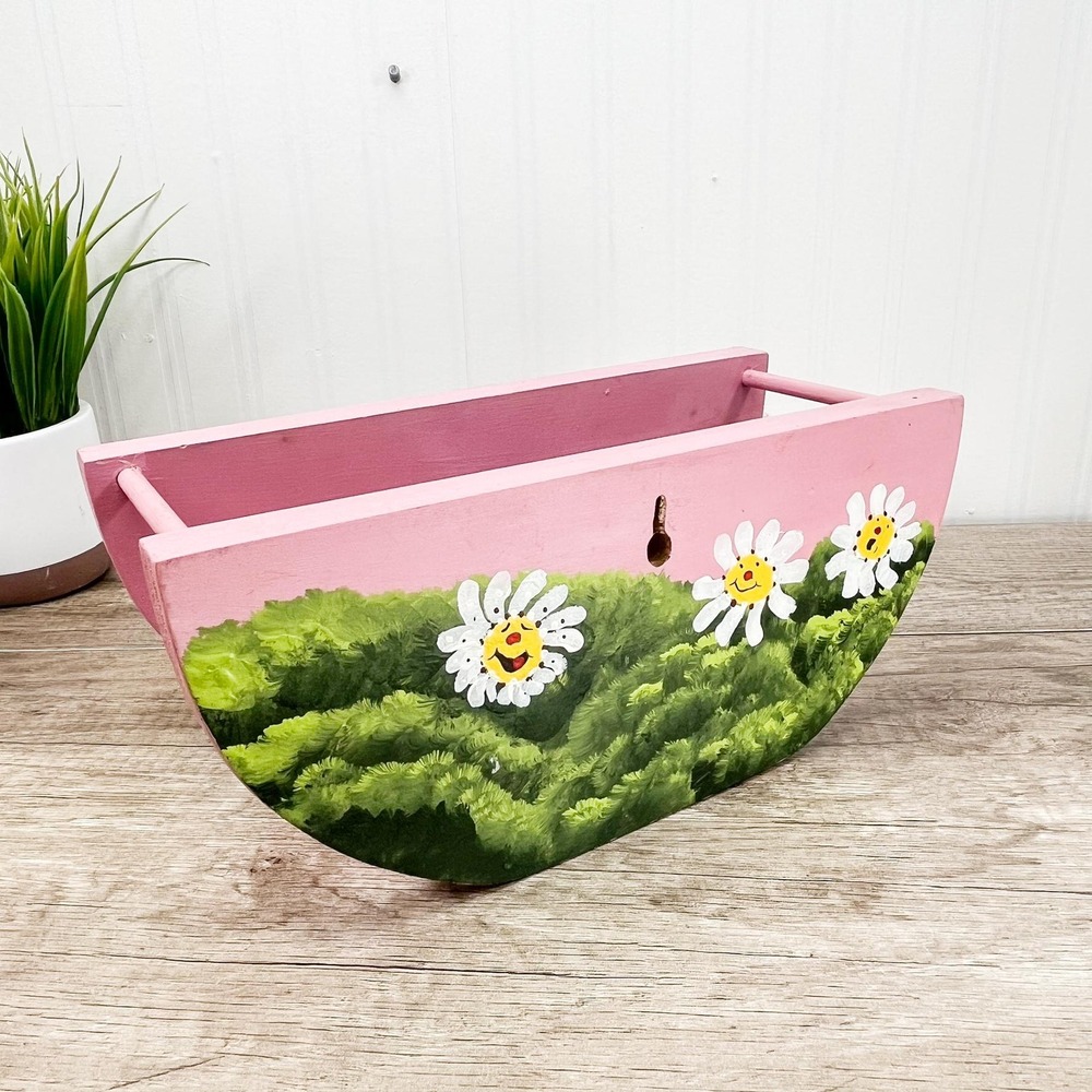 Vintage Wooden Shelf with Painted Bee & Daisies: Play Haus Whimsical Decor - Picture 9 of 14